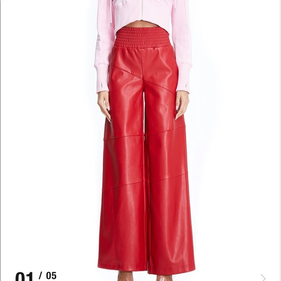 i am gia red leather pants